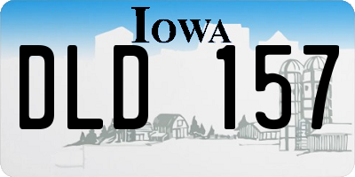 IA license plate DLD157