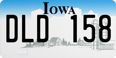 IA license plate DLD158