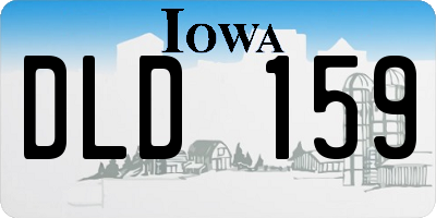 IA license plate DLD159