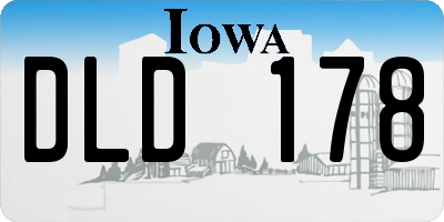 IA license plate DLD178