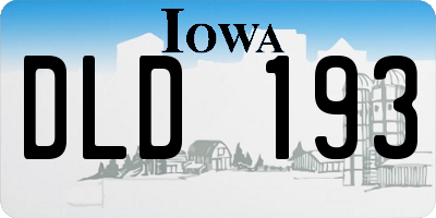 IA license plate DLD193