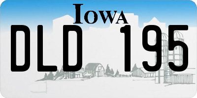 IA license plate DLD195