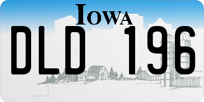 IA license plate DLD196