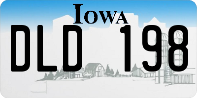 IA license plate DLD198