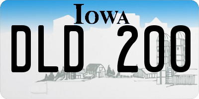 IA license plate DLD200