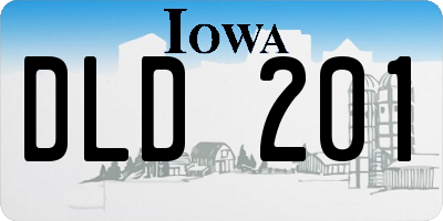 IA license plate DLD201