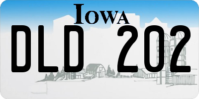 IA license plate DLD202