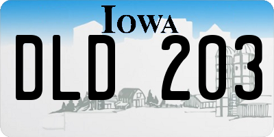 IA license plate DLD203