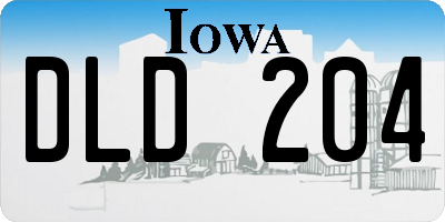 IA license plate DLD204