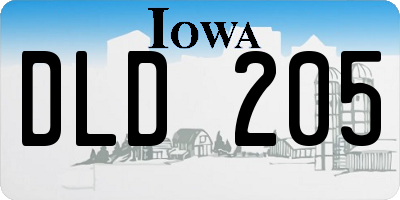 IA license plate DLD205