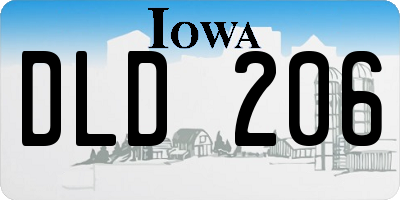 IA license plate DLD206