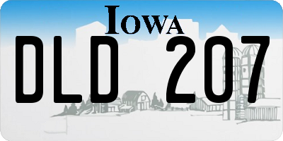 IA license plate DLD207