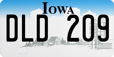 IA license plate DLD209