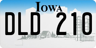 IA license plate DLD210