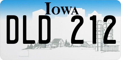 IA license plate DLD212