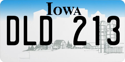 IA license plate DLD213