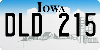 IA license plate DLD215