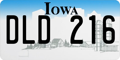 IA license plate DLD216