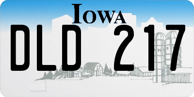 IA license plate DLD217