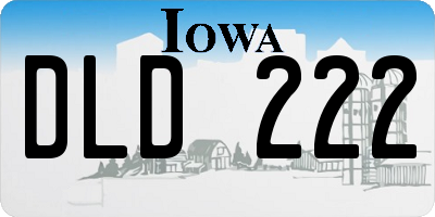 IA license plate DLD222