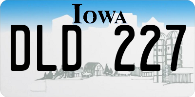 IA license plate DLD227