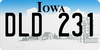 IA license plate DLD231