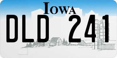 IA license plate DLD241