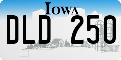 IA license plate DLD250
