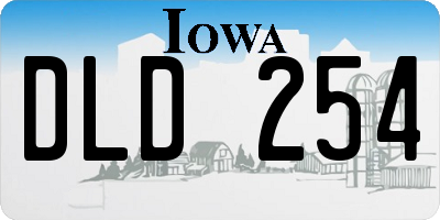 IA license plate DLD254
