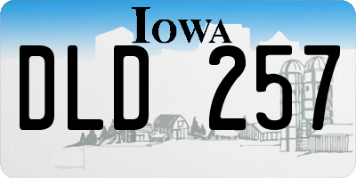 IA license plate DLD257