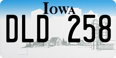 IA license plate DLD258