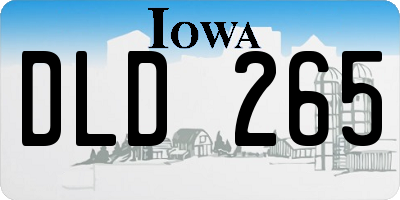 IA license plate DLD265
