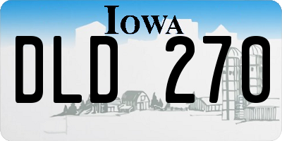 IA license plate DLD270