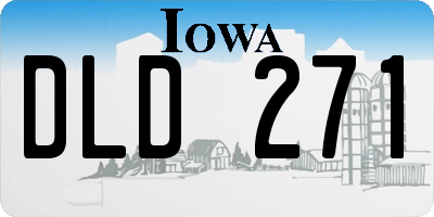 IA license plate DLD271