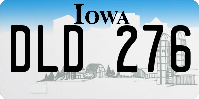 IA license plate DLD276