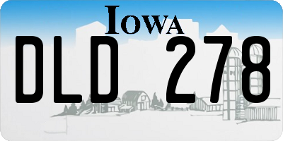 IA license plate DLD278