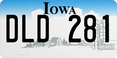 IA license plate DLD281