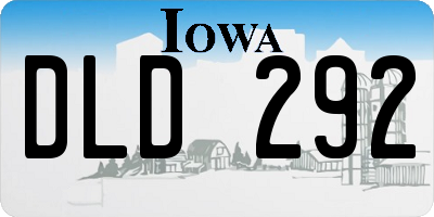 IA license plate DLD292