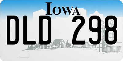 IA license plate DLD298