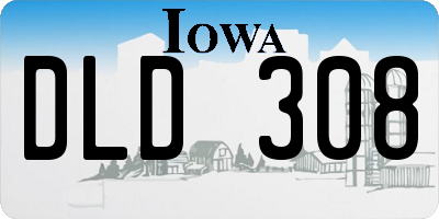 IA license plate DLD308