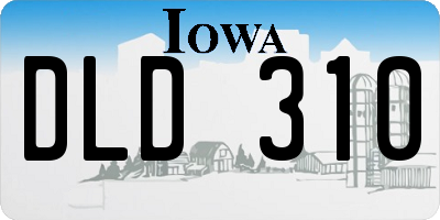 IA license plate DLD310