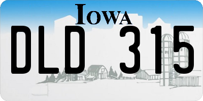 IA license plate DLD315