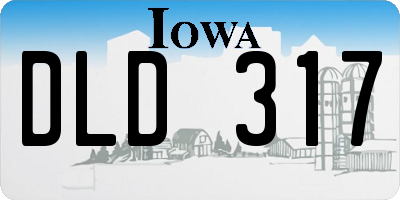 IA license plate DLD317