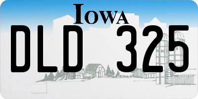 IA license plate DLD325