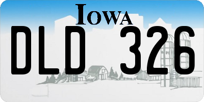 IA license plate DLD326