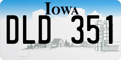 IA license plate DLD351