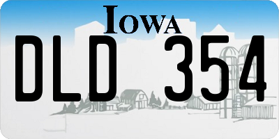 IA license plate DLD354