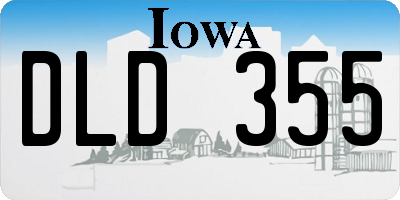 IA license plate DLD355