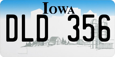 IA license plate DLD356