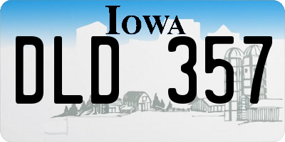 IA license plate DLD357